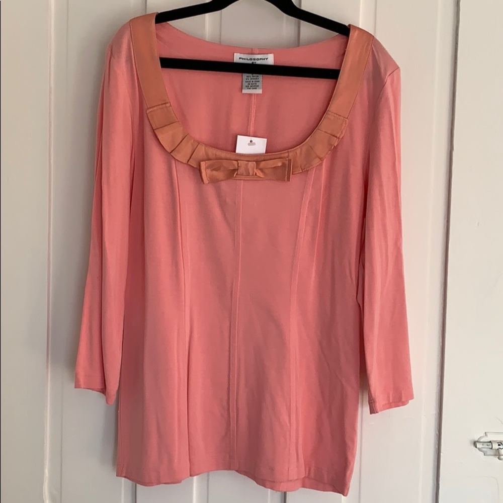 Philosophy by Republic Coral Knit Top with Bow S
